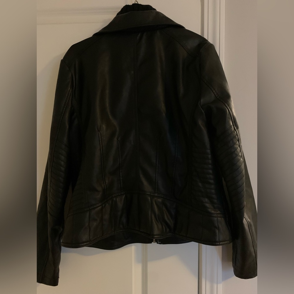 Black Leather Jacket With Wool Layer Underneath - image 7